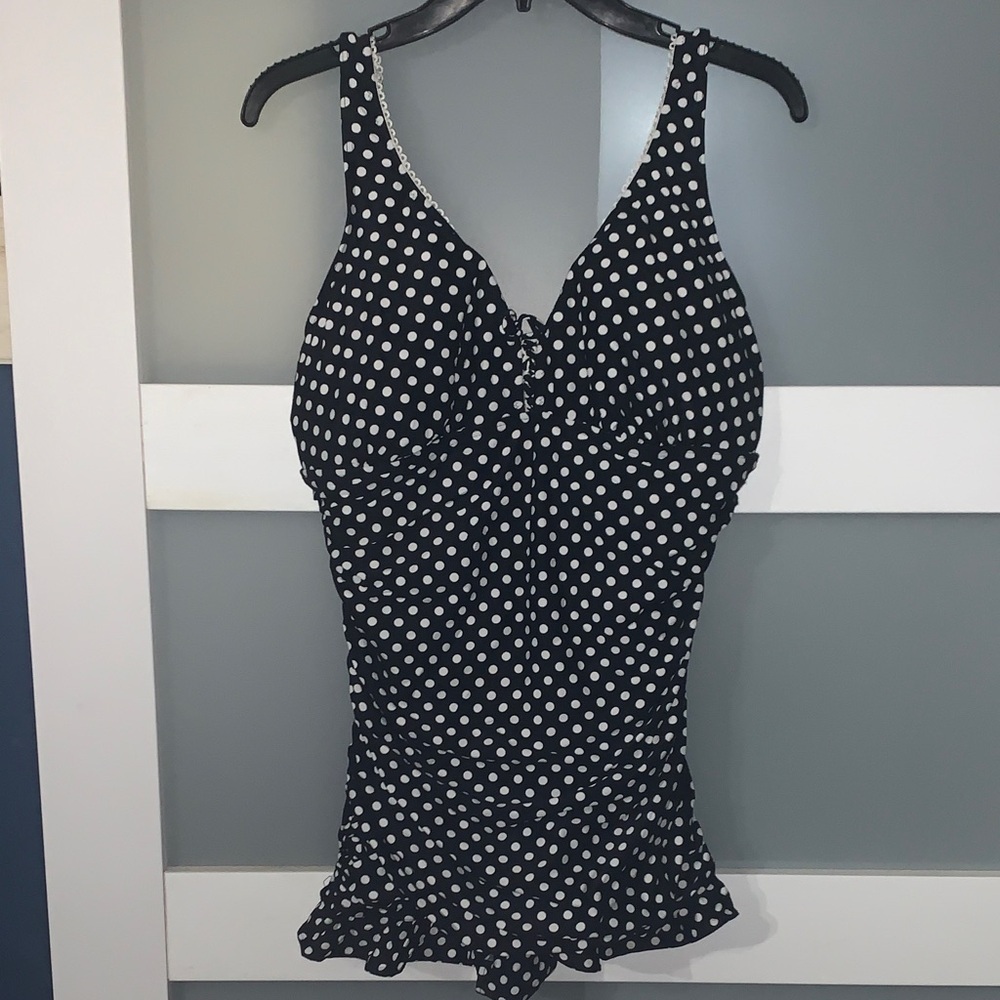 Coco Reef Black and White Polka Dot One Piece Swimsuit